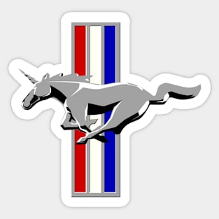 Mustang / Unicorn Emblem Parody Sticker